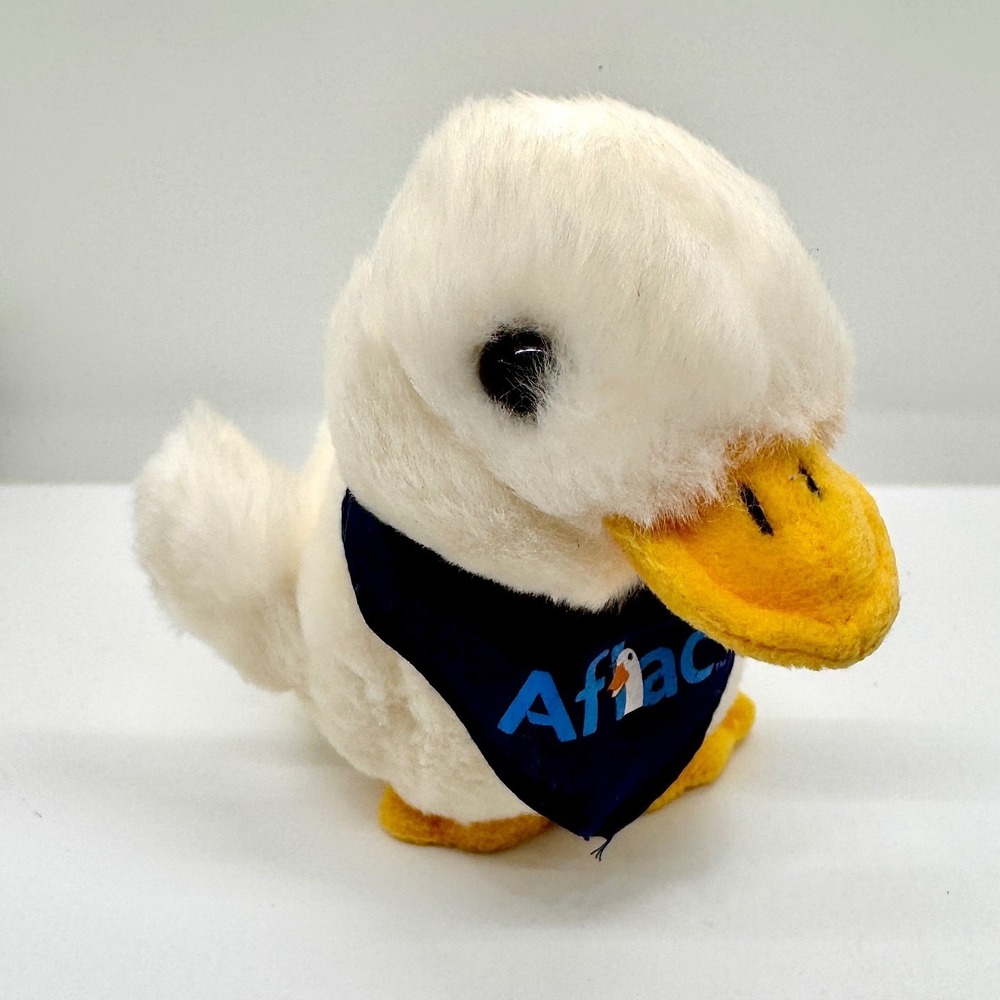 Aflac Duck Talking Plush Toy White Mascot Bandana Promotional 6 Inch